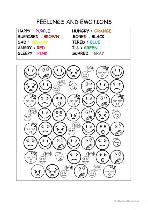 Feelings coloring pages, feelings coloring pages and worksheets, feelings help children of all ages learn to recognise, manage and empathise with these printable emotions cards. Feelings & Emotions (Worksheet for Young Learners ...