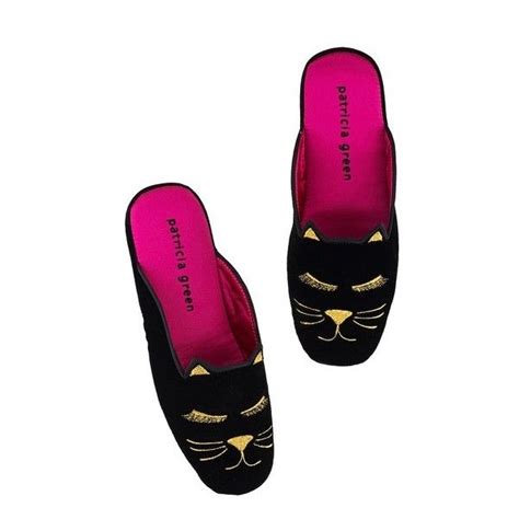 Ouihours Patricia Green Demure Kitty Slippers 72 Liked On Polyvore Featuring Shoes Slippers