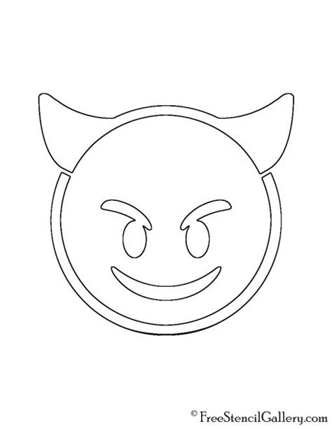 Emoji Smiling Devil Stencil Free Stencil Gallery