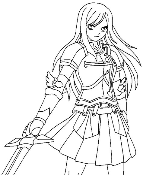 Erza Scarlet Sketch Fairy Tail Drawing Erza Scarlet C Anime