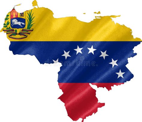 Venezuela Map With Flag Stock Illustration Illustration Of Land