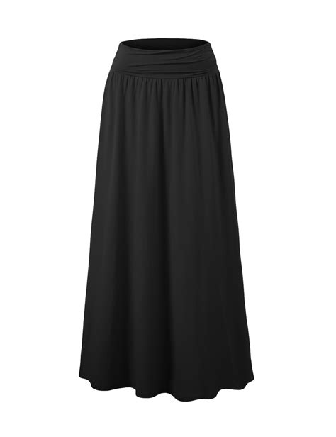 doublju women s flowy flared comfy maxi skirt plus size available