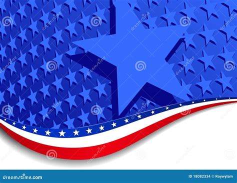 Stars And Stripes Landscape With Large Star Stock Vector Illustration
