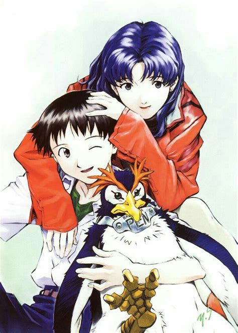 Shinji Misato And Pen Pen Evangelion Neon Genesis Evangelion Neon Evangelion