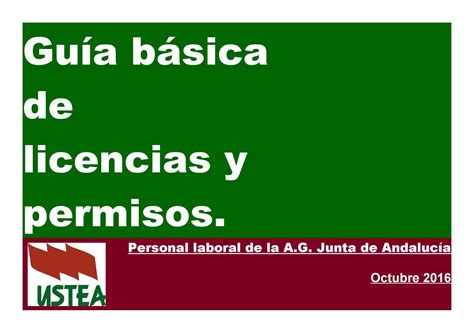 Guía De Permisos Y Licencias Del Personal Laboral De La Junta Andalucía