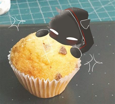 There Is A Cupcake With A Black Cat On It