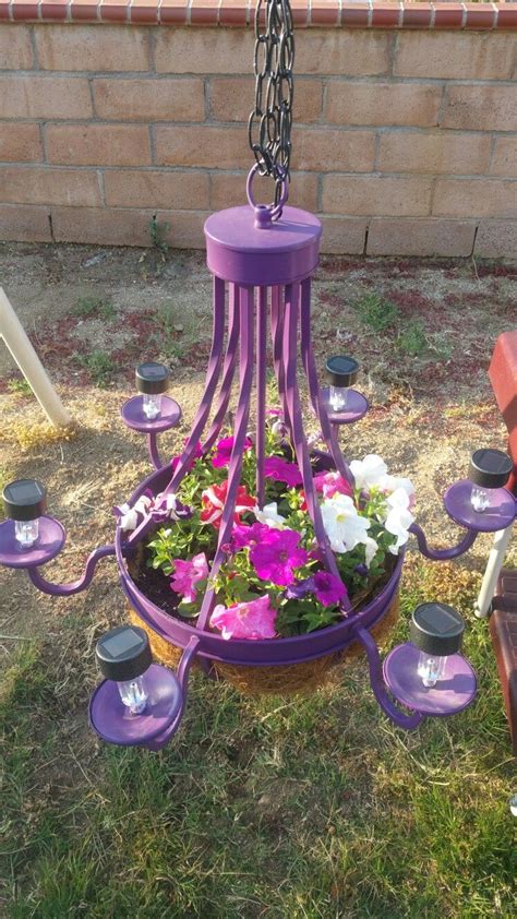 Flowers Chandelier With Solar Lights Garden Projects