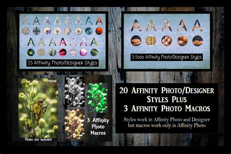 20 Affinity Photo/Designer styles and 3 Macros (657955) | Other