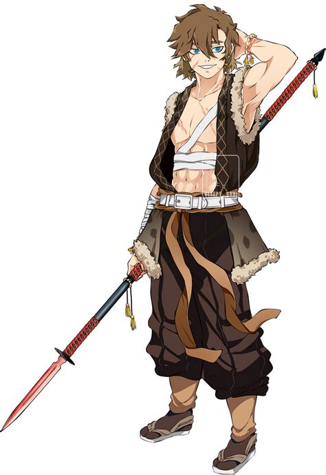 An Anime Character Holding Two Swords In One Hand And Wearing A Furry