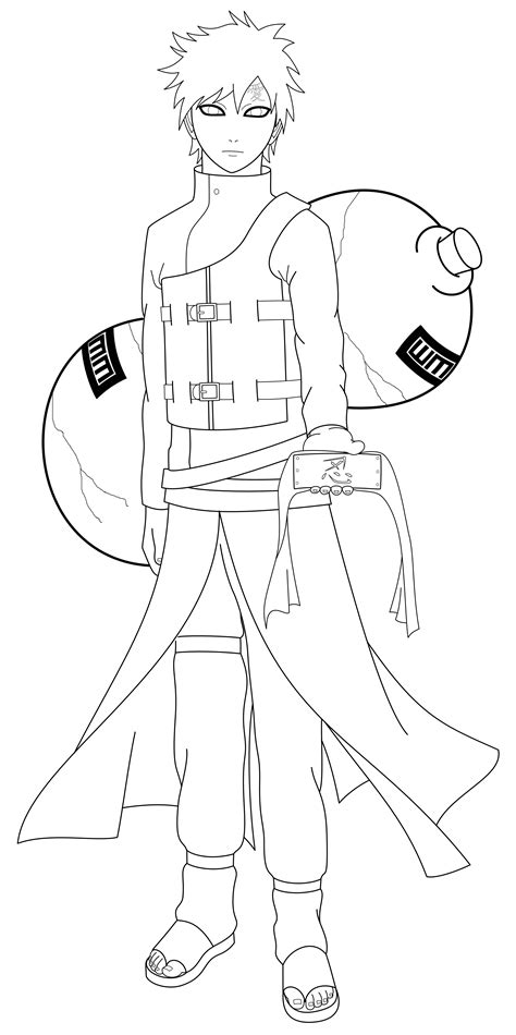 Gaara Lineart By Paragonofvirtue On Deviantart