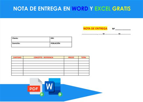 Ejemplos De Notas De Entrega En Word Y Excel Gratis