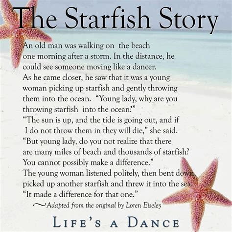 Find the best starfish quotes, sayings and quotations on picturequotes.com. Favorite Story since 3rd grade. Hope, Optimism ...