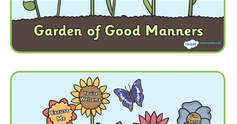 Twinkl Resources Garden Of Good Manners Display Posters 1