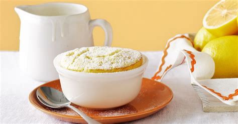 Easy healthy lemon snack cake recipe. Lemon delicious pudding