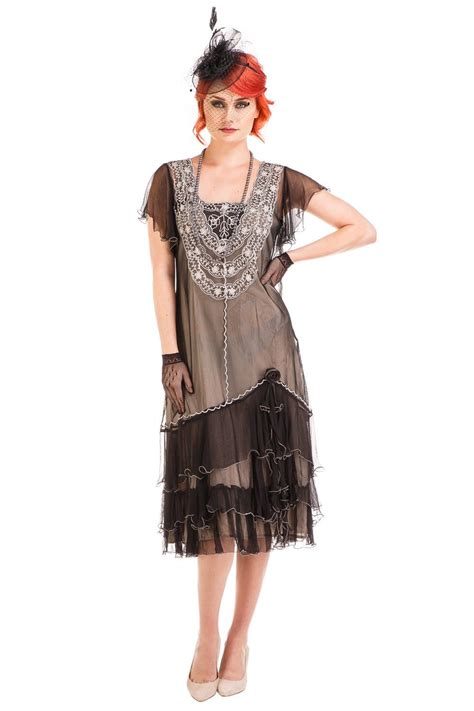 1920s Day Dresses Tea Dresses Mature Dresses With Sleeves 1920s