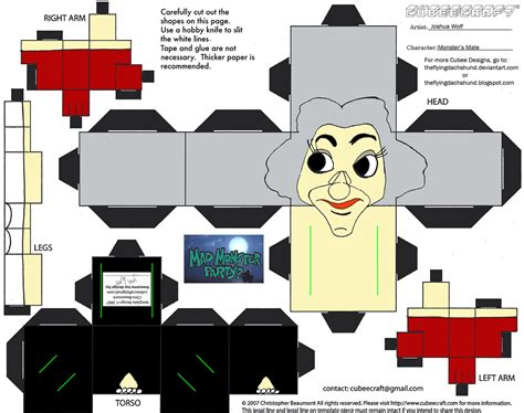 Monsters Mate Paper Toy Free Printable Papercraft Templates