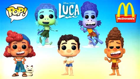 Disney Pixar Luca Funko Pop Set 5 V Mcdonalds Happy Meal Toys Release