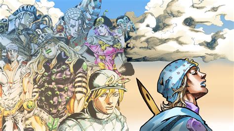 Jojo Johnny Joestar And Steel Ball Run And All With Background Of