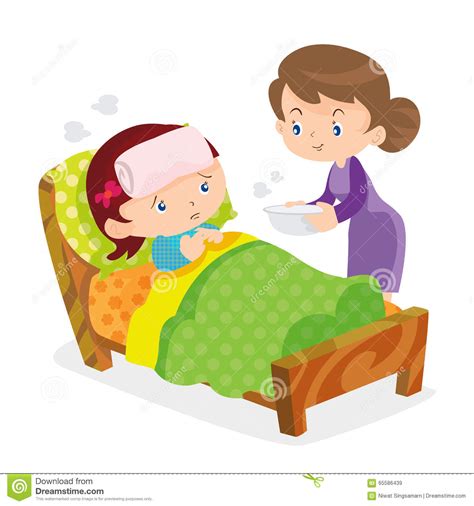 Your original sentence is awkward and grammatically incorrect. Cute Girls Take Care Of Sick Mother Stock Vector - Image ...