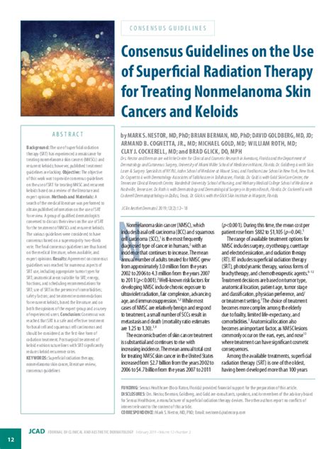 Pdf Consensus Guidelines On The Use Of Superficial Radiation Therapy