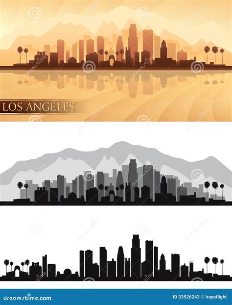 Los Angeles City Skyline Vector Silhouette 123655570