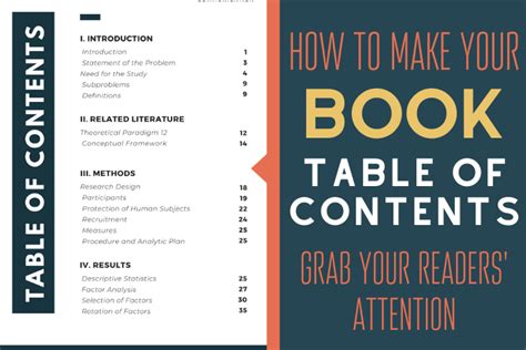 How To Write A Table Of Contents In A Book