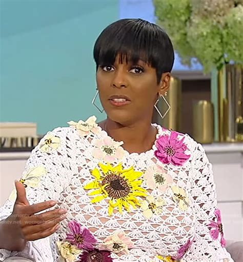 Wornontv Tamrons White Floral Crochet Dress On Tamron Hall Show Tamron Hall Clothes And