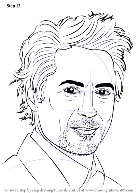 Learn How To Draw Robert Downey Jr Celebrities Step By Step Drawing