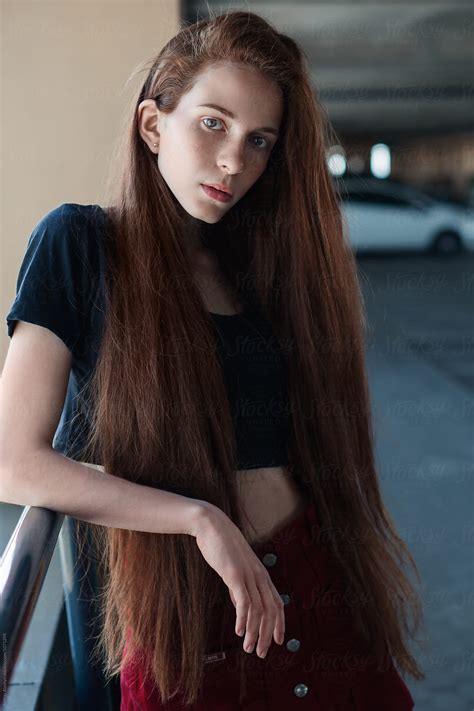 Beautiful Young Woman Model With Long Red Hair By Stocksy Contributor