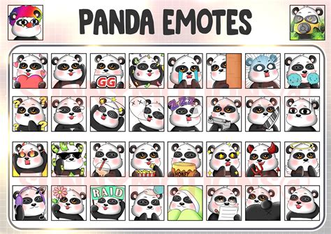 Twitch Discord Emotes Lindo Oso Panda Emoji Kawai Chibi Etsy