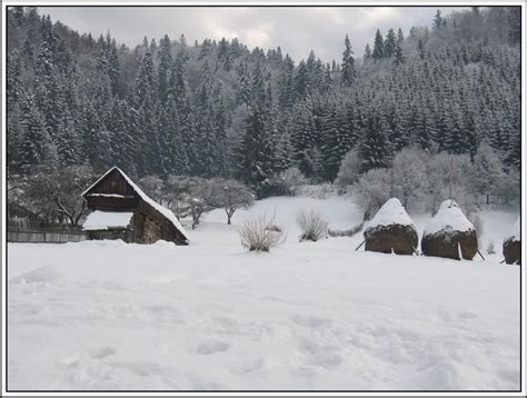 Winter Landscape In Romania Winter Landscape Old Barns Landscape