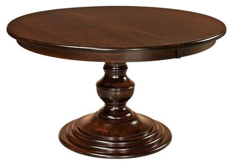 The sunset trading 48 inch round dining table with butterfly leaf is the perfect size for day to day family meals when collapsed in round form, and expands an additional 18 inches when company comes over. Shop the look - Amish Kingsley Pedestal Dining Set