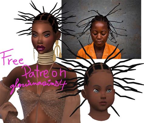 Traditionnal Hairstyle Glorianasims4 On Patreon Sims 4 Afro Hair