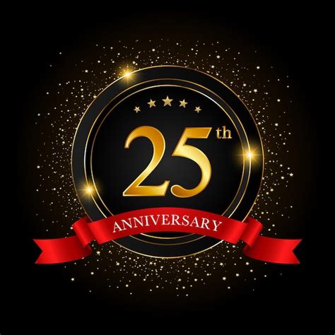 Premium Vector 25th Anniversary Golden Anniversary Celebration