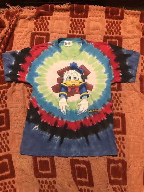 Vintage 90s Disney Donald Duck Philharmagic Tie Dye T Shirt Disney