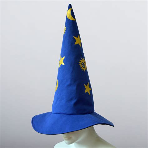 Witch Hat Blue Wizard Hat Cosplay Wide Brim Hat Etsy
