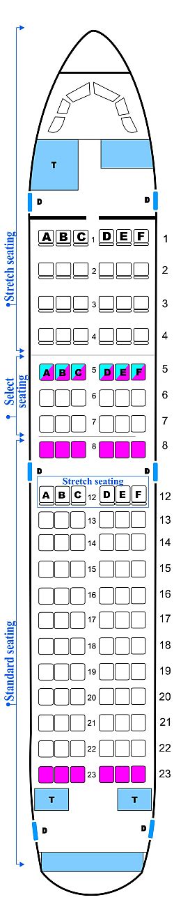 Seat Map Midwest Airlines Airbus A318
