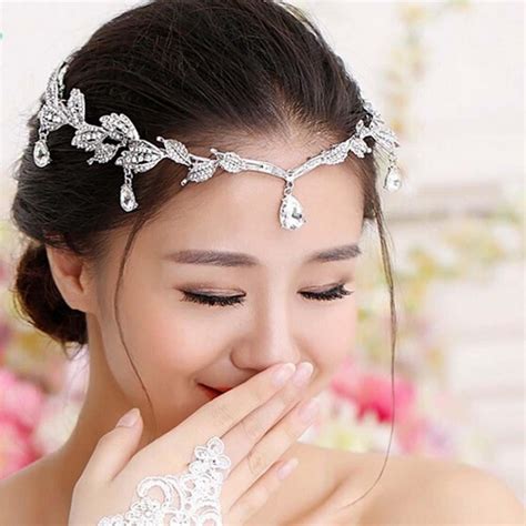 Elegant Bridal Rhinestone Crystal Prom Hair Chain Forehead Band