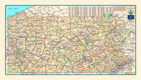 Pennsylvania Counties Wall Map By Compart Maps Mapsales