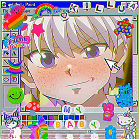 Killua Hunter X Hunter Anime Y2k Indie Kidcore Rainbowcore