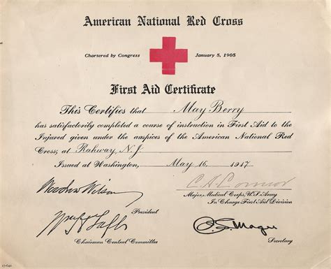 American National Red Cross First Aid Certificate For Cor Flickr
