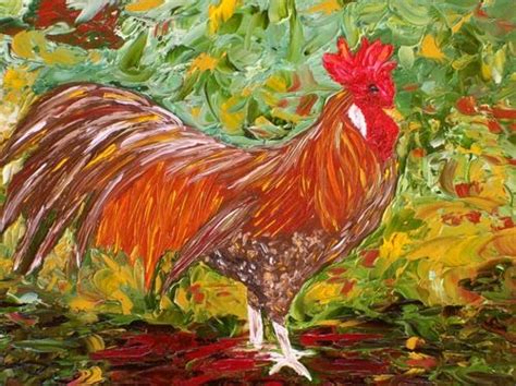 Palette Knife Painters International Rooster Palette Knife Rooster