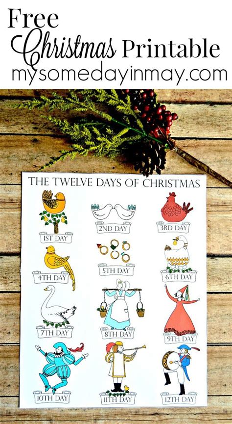 12 Days Of Christmas Free Printables Printable Templates