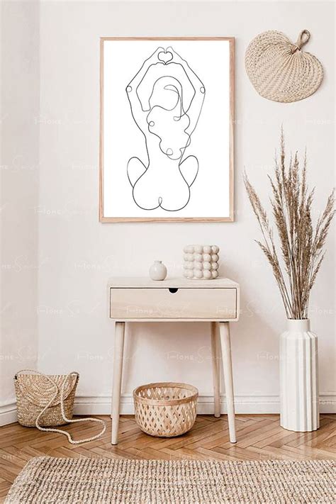 Woman Back One Line Drawing Printable Wall Art Naked Body Etsy