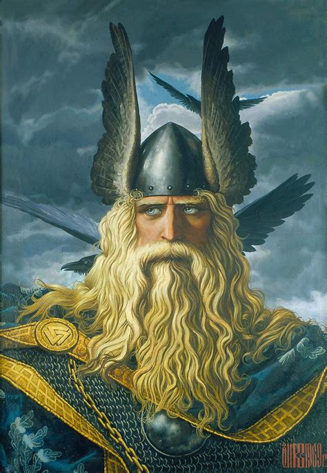 Framed Norse God Odin Canvas Wall Art Decoration Norse Art Wotan
