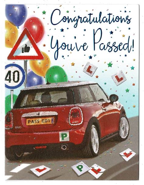 driving test congratulations card congratulations you ve passed with love ts and cards