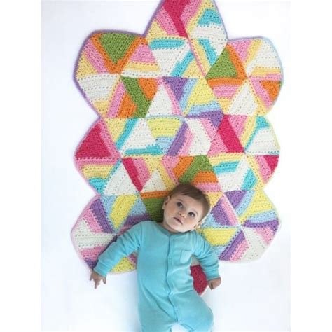 Bright Hexagon Blanket Crochet Lion Brand Yarn Crochet Baby