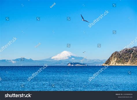 Mt Fuji Enoshima Zushi Beach Kanagawa Stock Photo 2105899934 Shutterstock