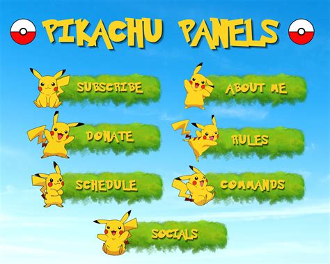 7 Pikachu Pokemon Twitch Panels Cutekawaiianime Etsy