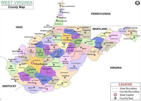 Map Of West Virginia State Map Of Usa United States Maps